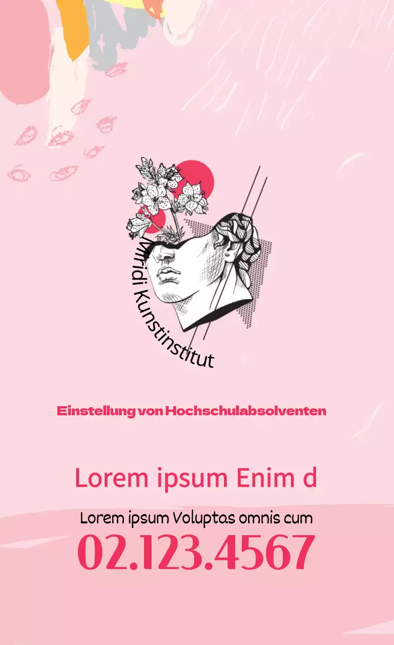 Rosa Illustration Logo Kunst Schule Förderung