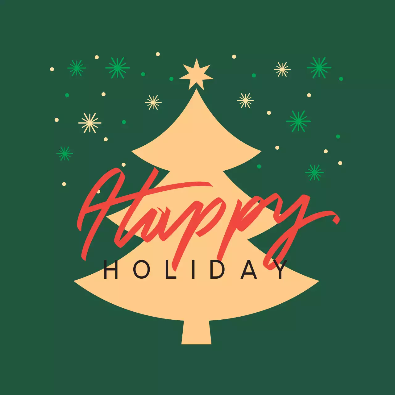 Label Ucapan Natal Ilustrasi Hijau Kuning Merah