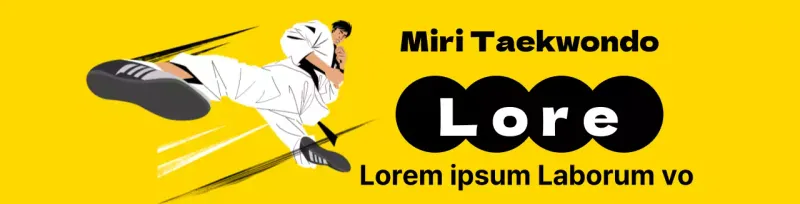 Gelbe Illustration zur Förderung der Taekwondo-Schule