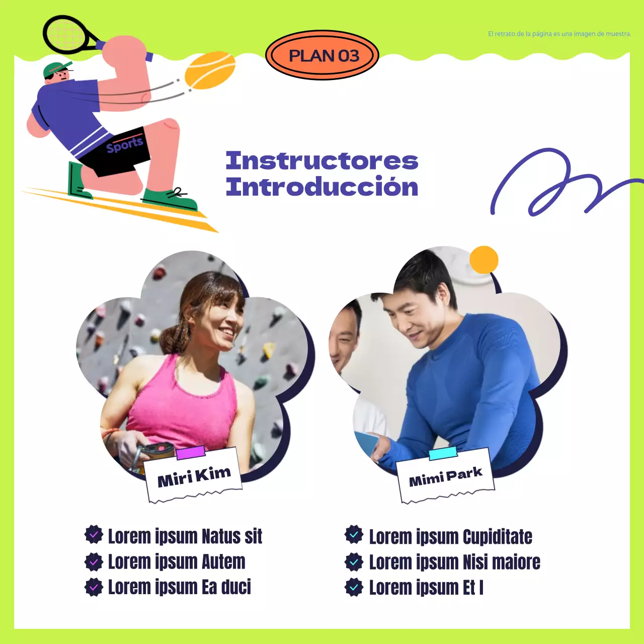 El centro deportivo gordito azul y amarillo busca socios.