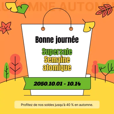 Promouvoir une vente d'automne tropical en chartreuse et jaune