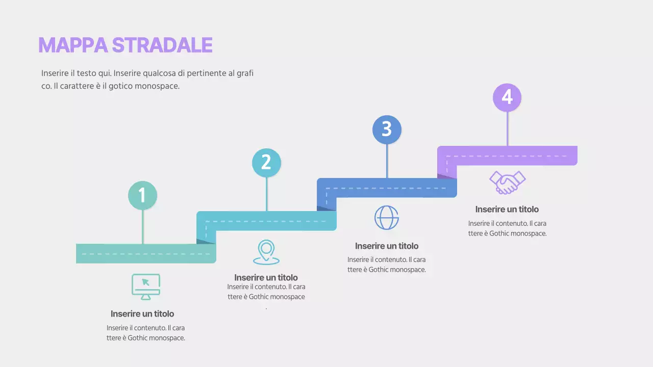 Una semplice tabella di marcia in blu e viola