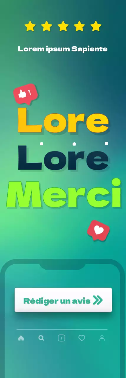 Bannière de promotion d'un événement de révision rectangle vertical avec un titre vert et jaune frais