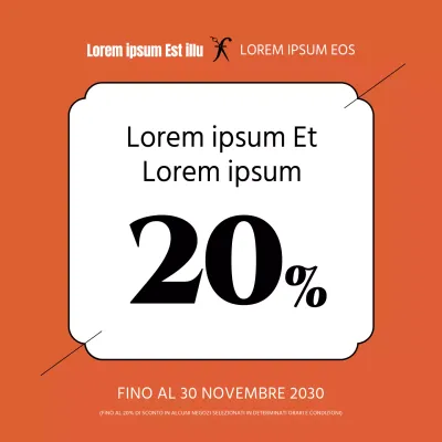 Un annuncio del proprietario della mensa arancione e ordinata del negozio