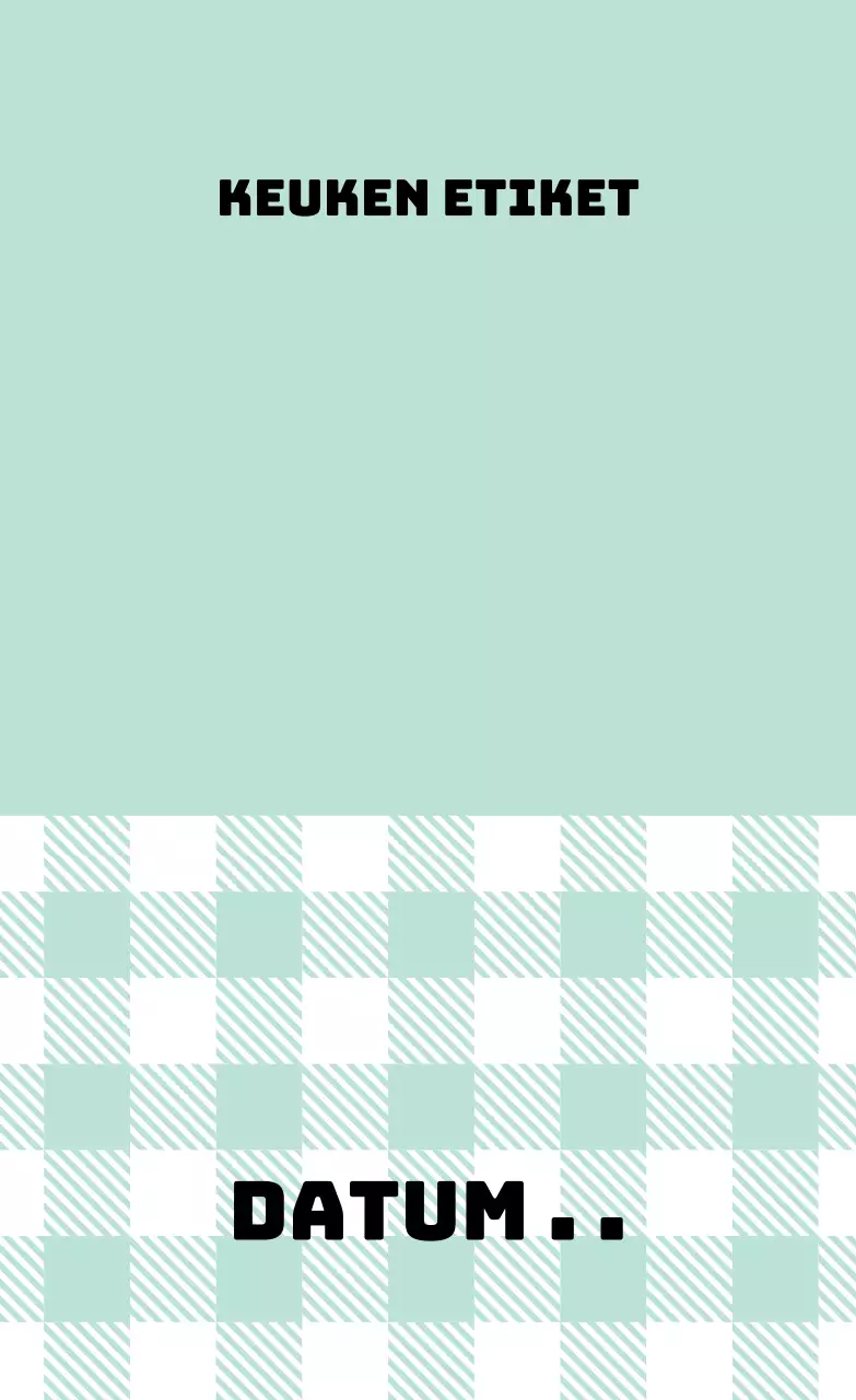 Geruite keukenetiketten Mint