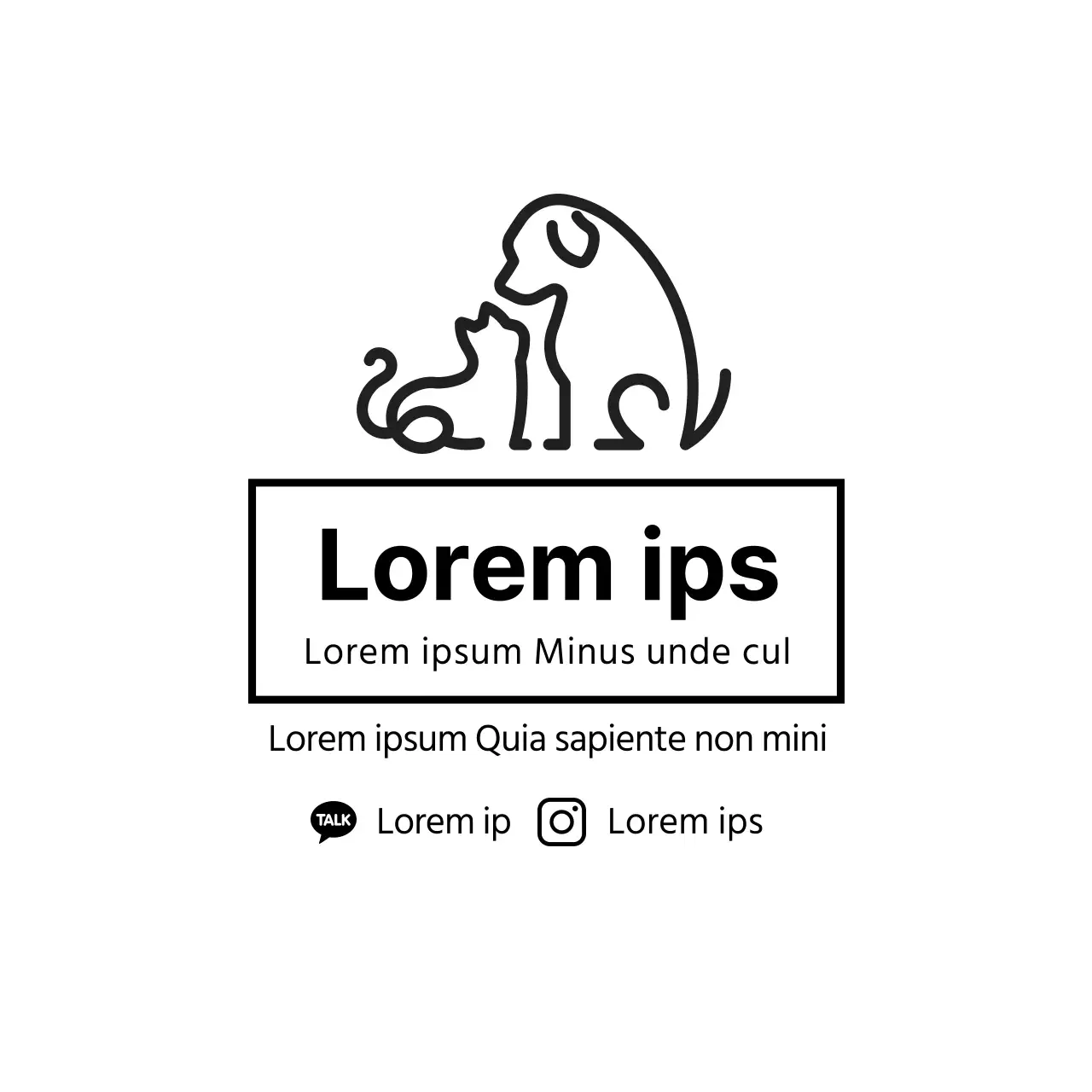 zwarte illustratie logo eenvoudig dier dierenwinkel label
