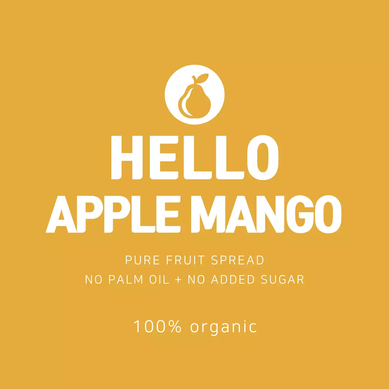 Rótulo do doce de maçã e manga