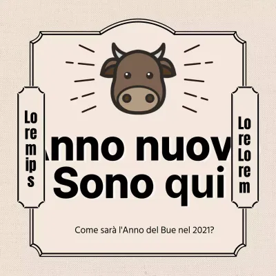 Un evento oroscopo con un'illustrazione di mucca dal sapore retrò