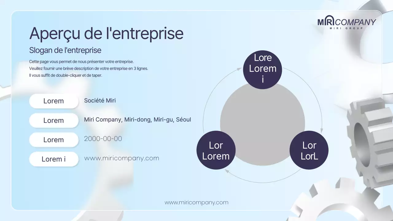 Plan d'affaires avec roues dentées en 3D dans les tons bleus