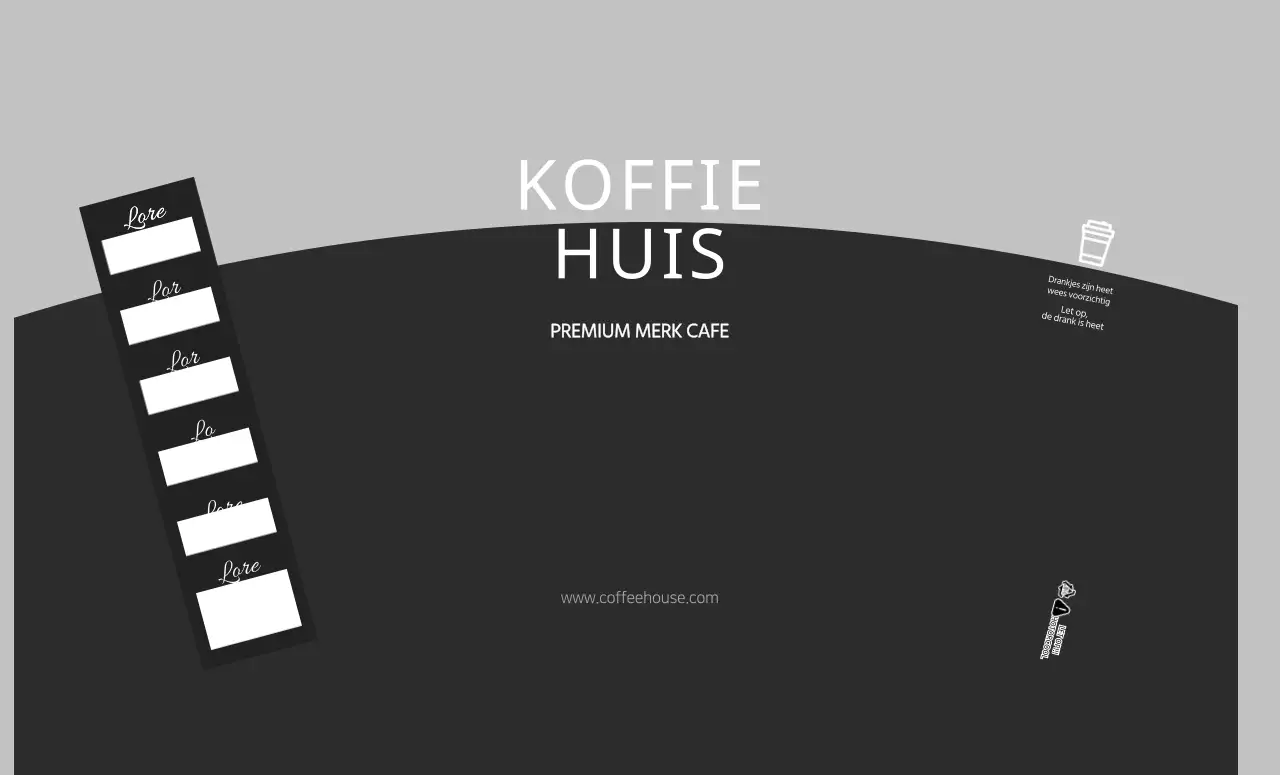 Monochrome eenvoudige symbologie café papieren bekers