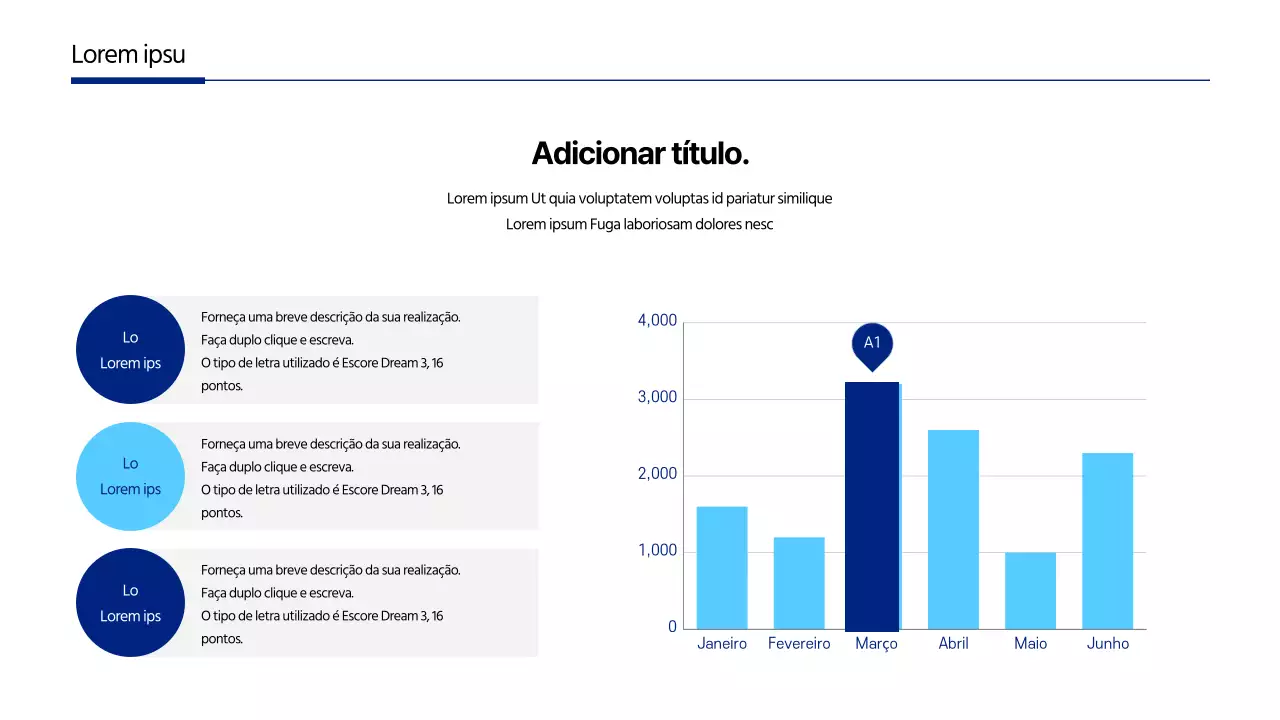 Gráfico de barras azul e azul claro do conceito de empresa
