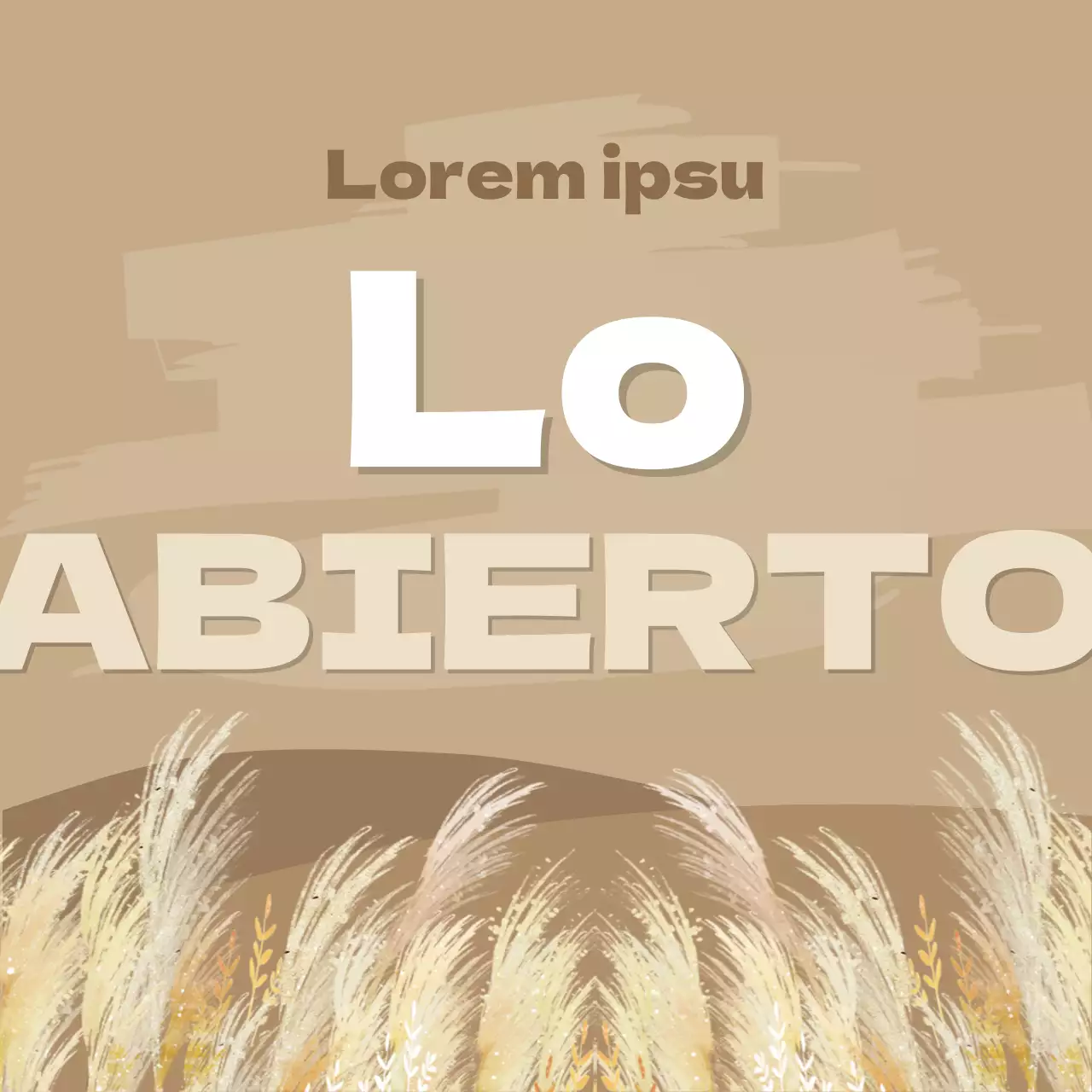 Cañaverales naturales sobre fondo marrón para promocionar el festival