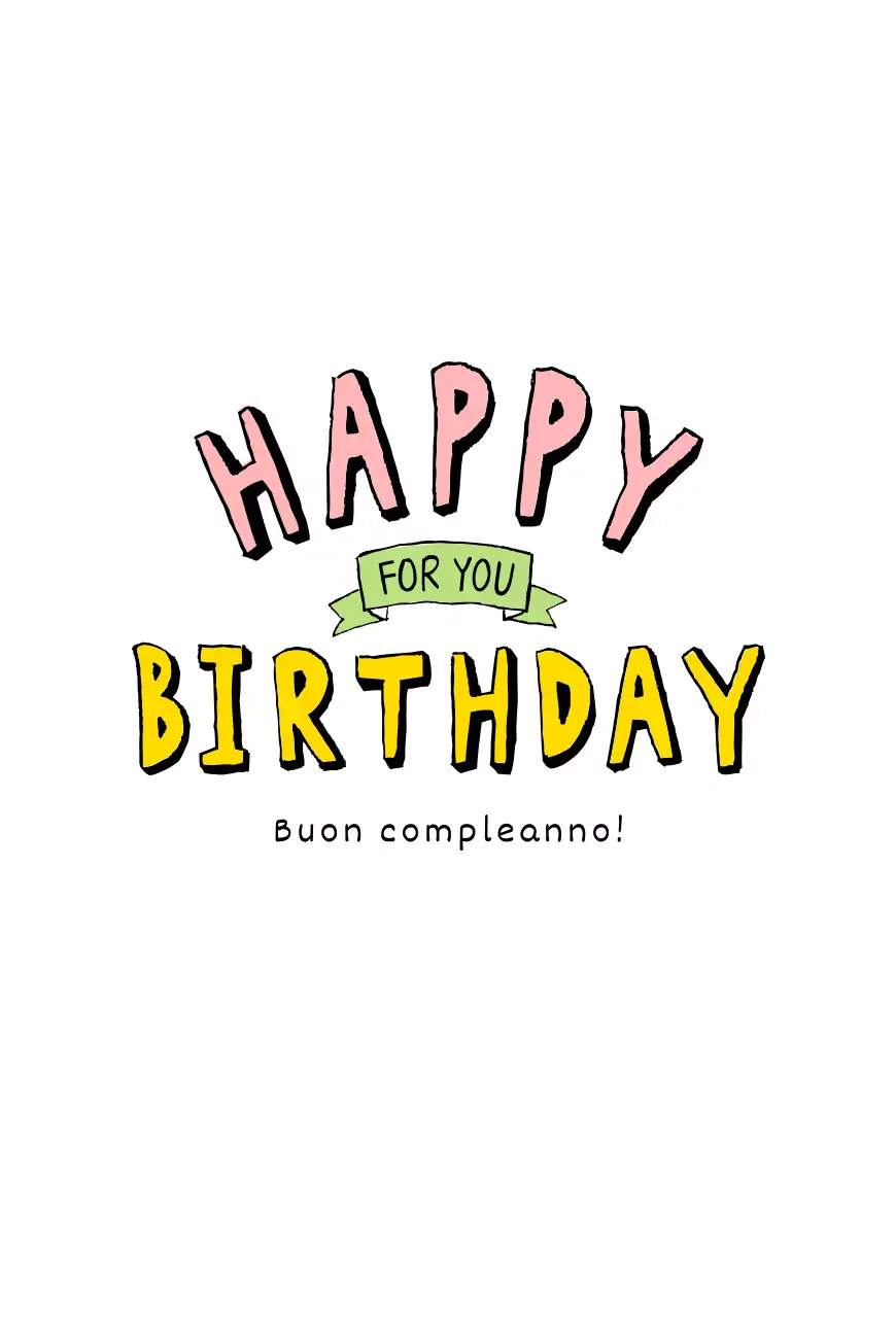 Biglietto di auguri semplice con calligrafia in rosa e giallo