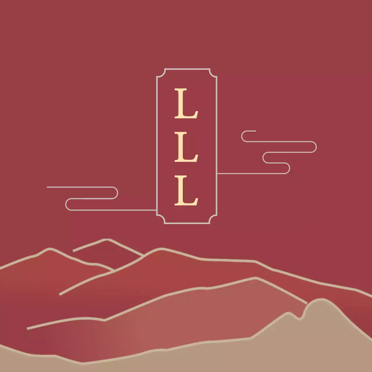 Red illustration oriental traditional health food label