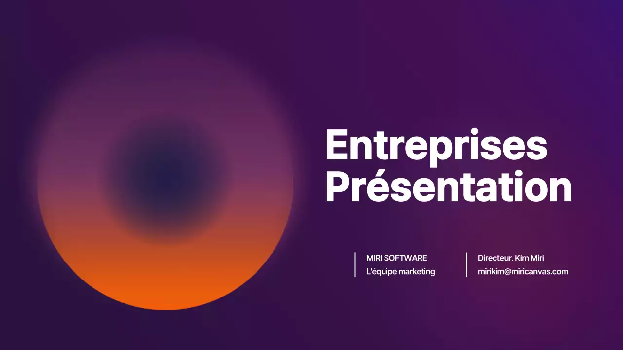 Profil d'entreprise en dégradé violet et orange