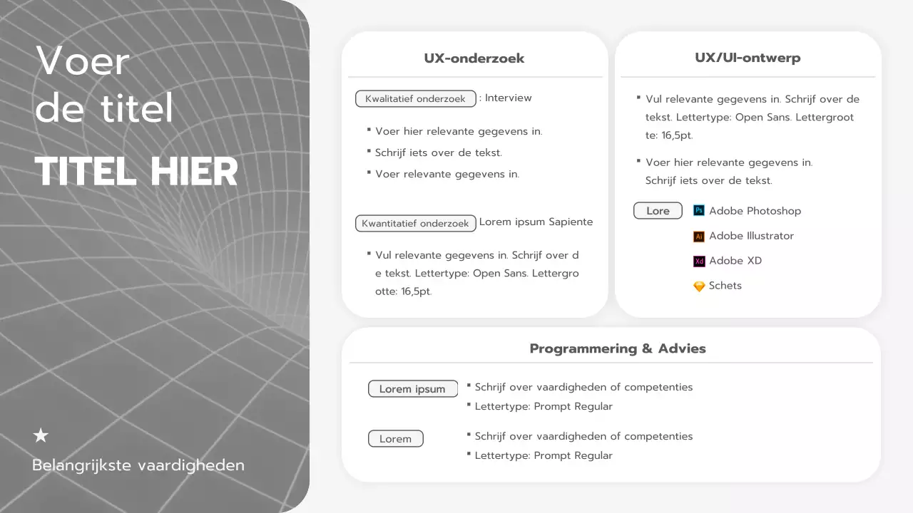 Een strakke plannerportefeuille met een zwart-wit patroon in wit en grijs