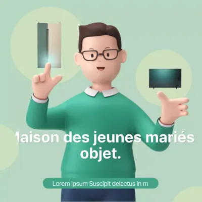 Événement de l'électroménager pour les jeunes mariés avec un concept 3D vert