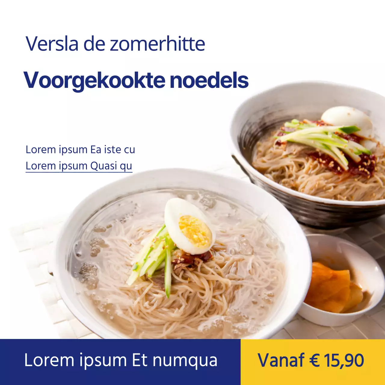 Blue Summer Koude Noedels Nationaal Voedsel Zomer Lekkernijen Zomer Menu Deals