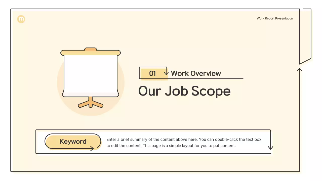 Point shapes with light yellow arrows business presentation kit
