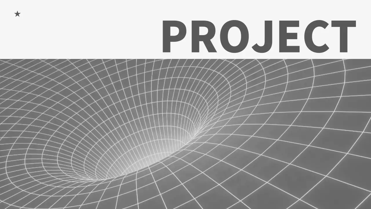 白とグレーの白黒パターンのすっきりとしたプランナーポートフォリオ