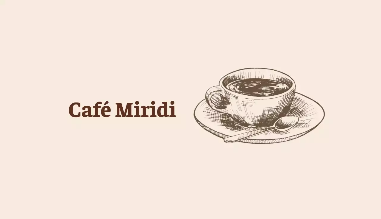 Ivoorbruin geïllustreerd café visitekaartje