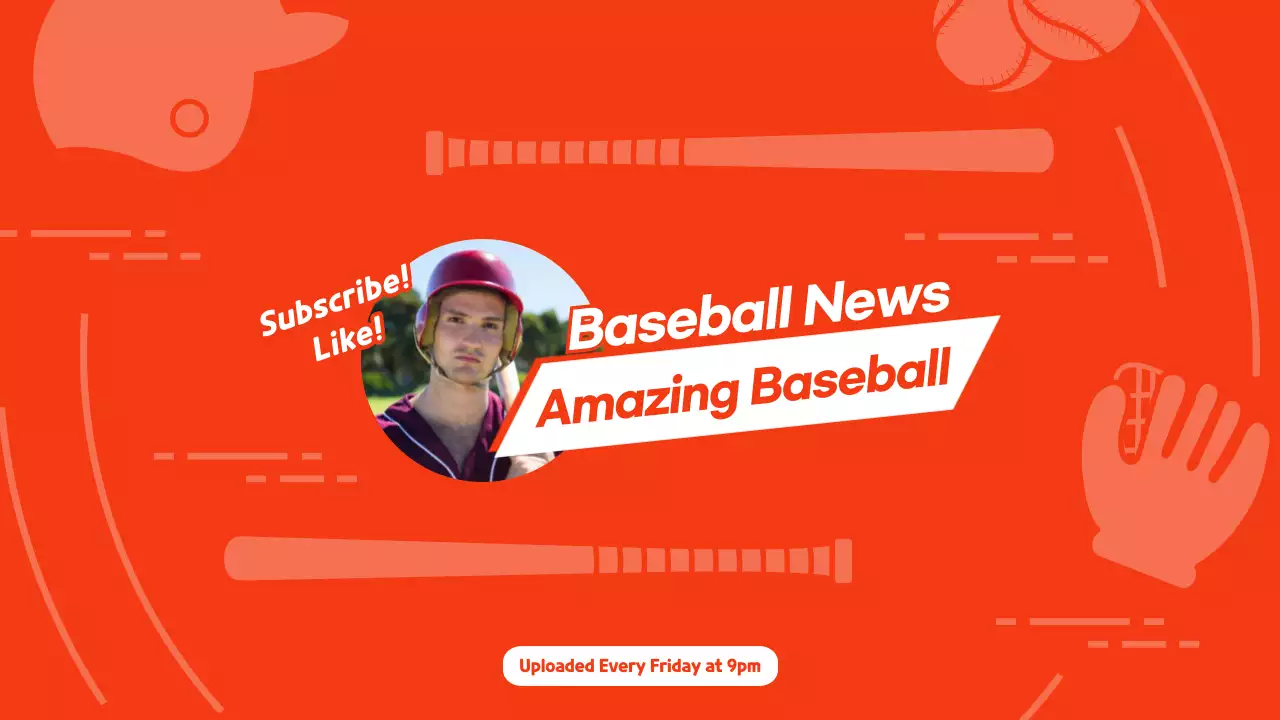 Orange Trendy Baseball Promotion YouTube Thumbnail