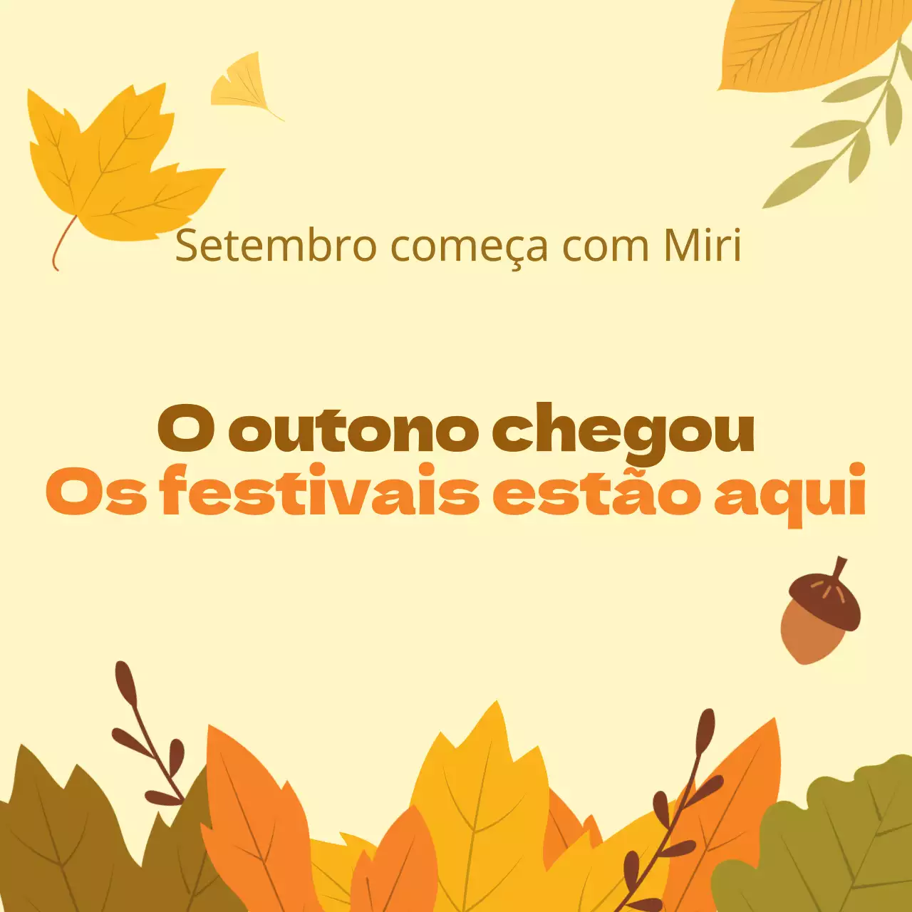 Promover eventos naturais de outono com um fundo amarelo