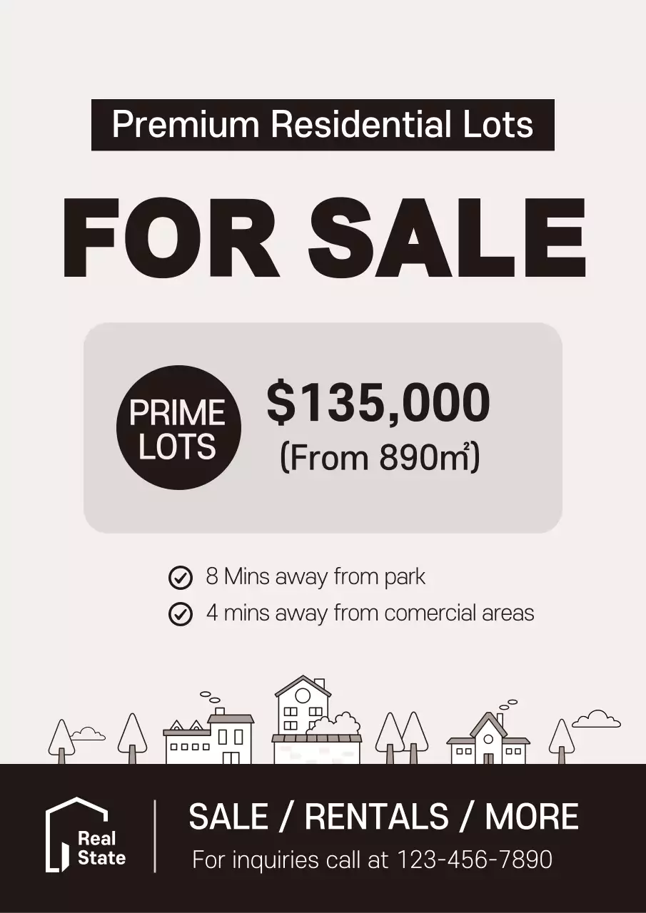 Black Modern Real Estate Promotion