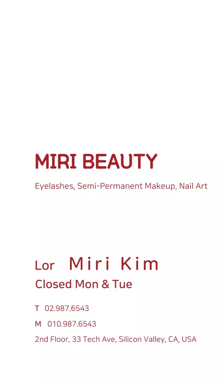 Cartão de visita promocional de beleza minimalista rosa