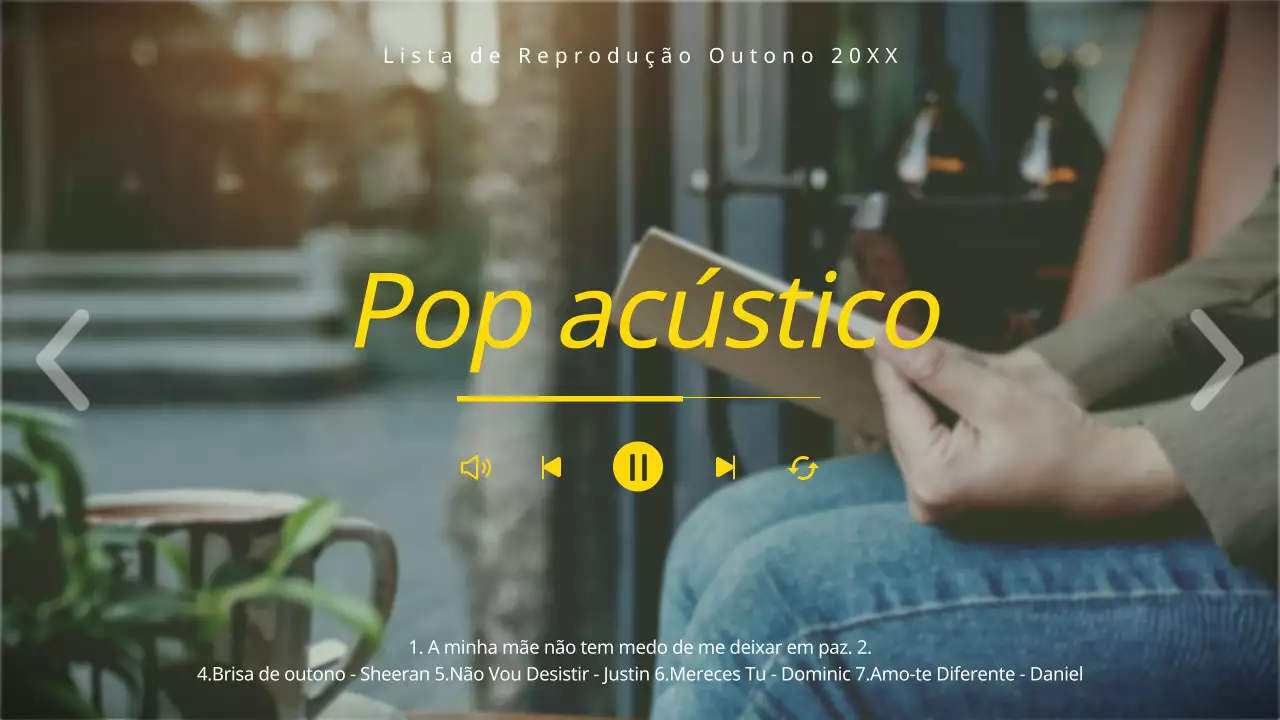 Lista de reprodução de música emocional pop acústica outonal amarela