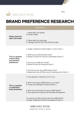 Beige Professional Brand Survey Document
