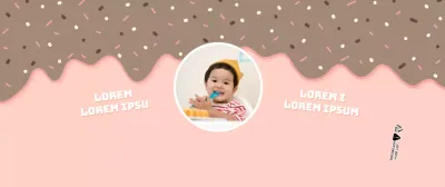 Schattig roze en wit dessertillustratieconcept voor de verjaardag van een kind