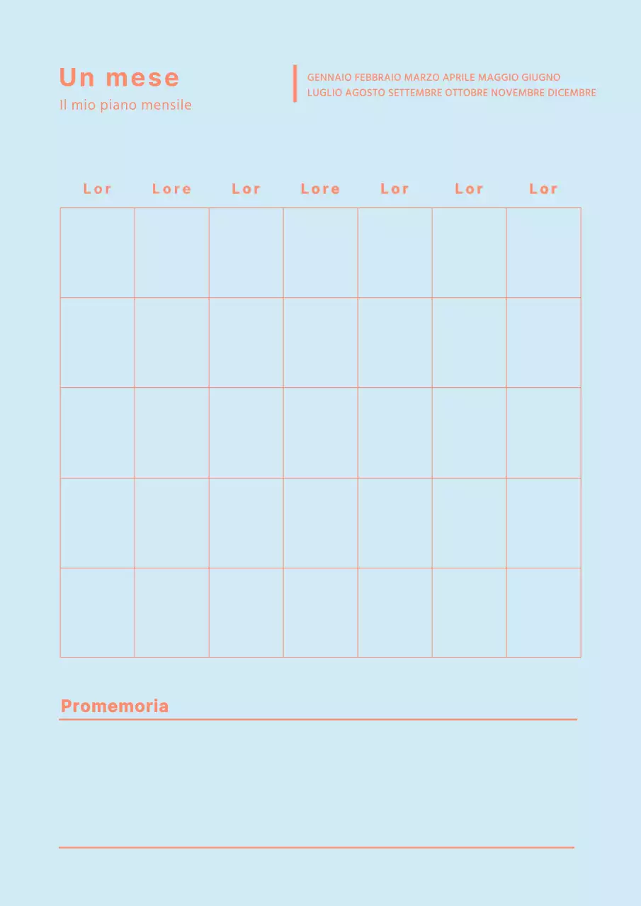 Agenda Line Munsley in azzurro e arancione