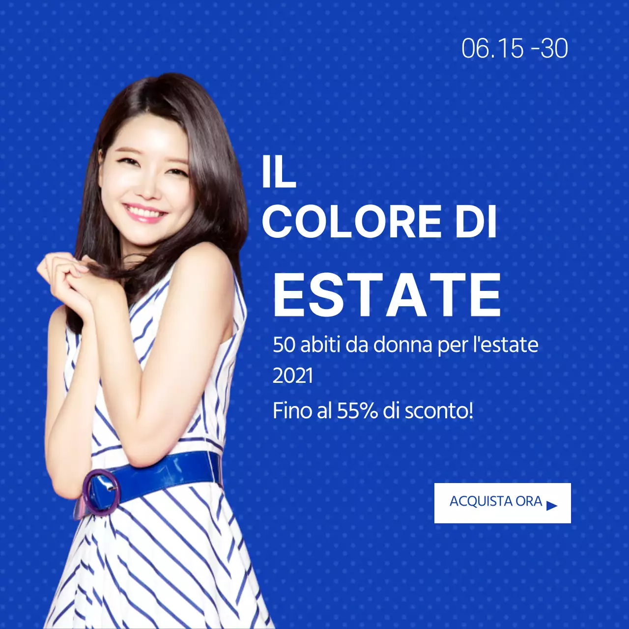 Abito estivo a pois blu Vendita Colore blu Moda Shopping