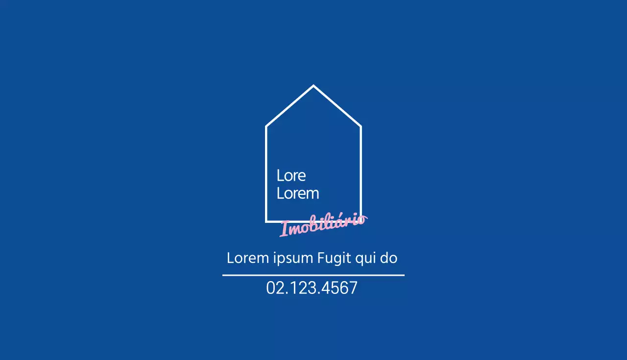 Ilustração azul do logótipo do sector imobiliário cartão de visita