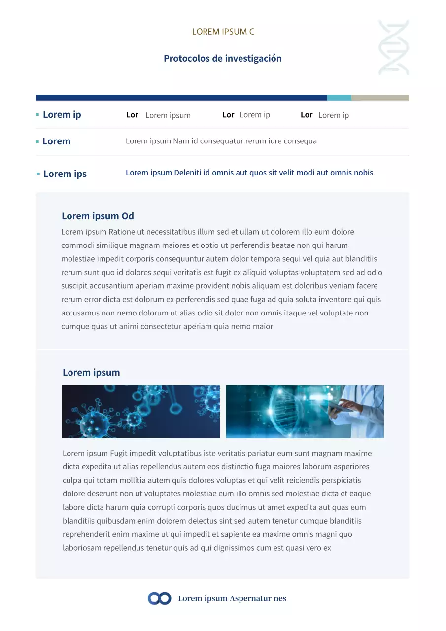 Un sencillo protocolo de investigación en azul y azul claro
