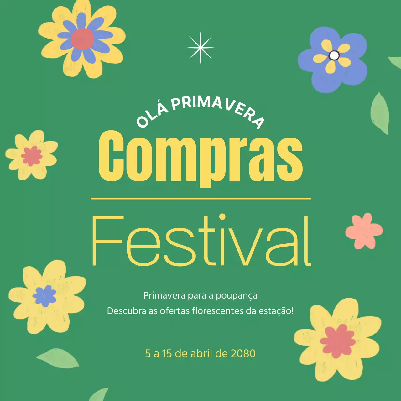 Tema de ilustração verde e giro para eventos de primavera