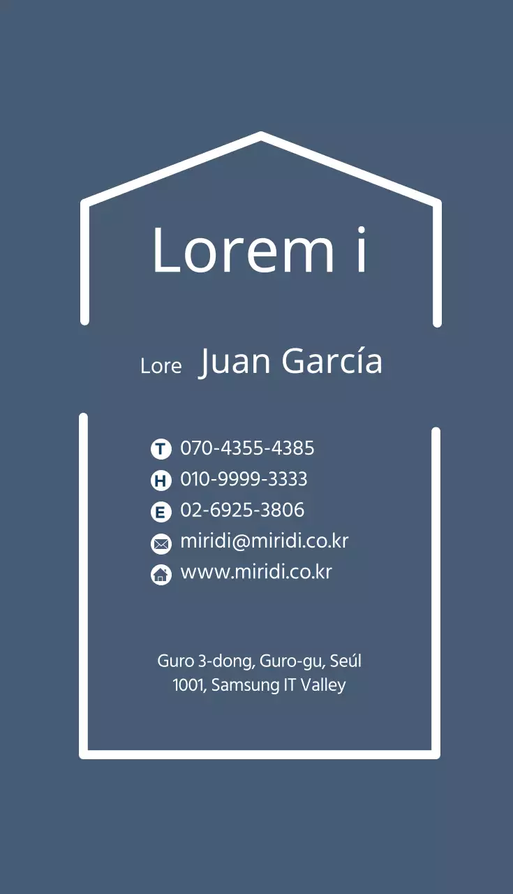 Azul marino blanco ilustración logotipo tarjeta de visita inmobiliaria