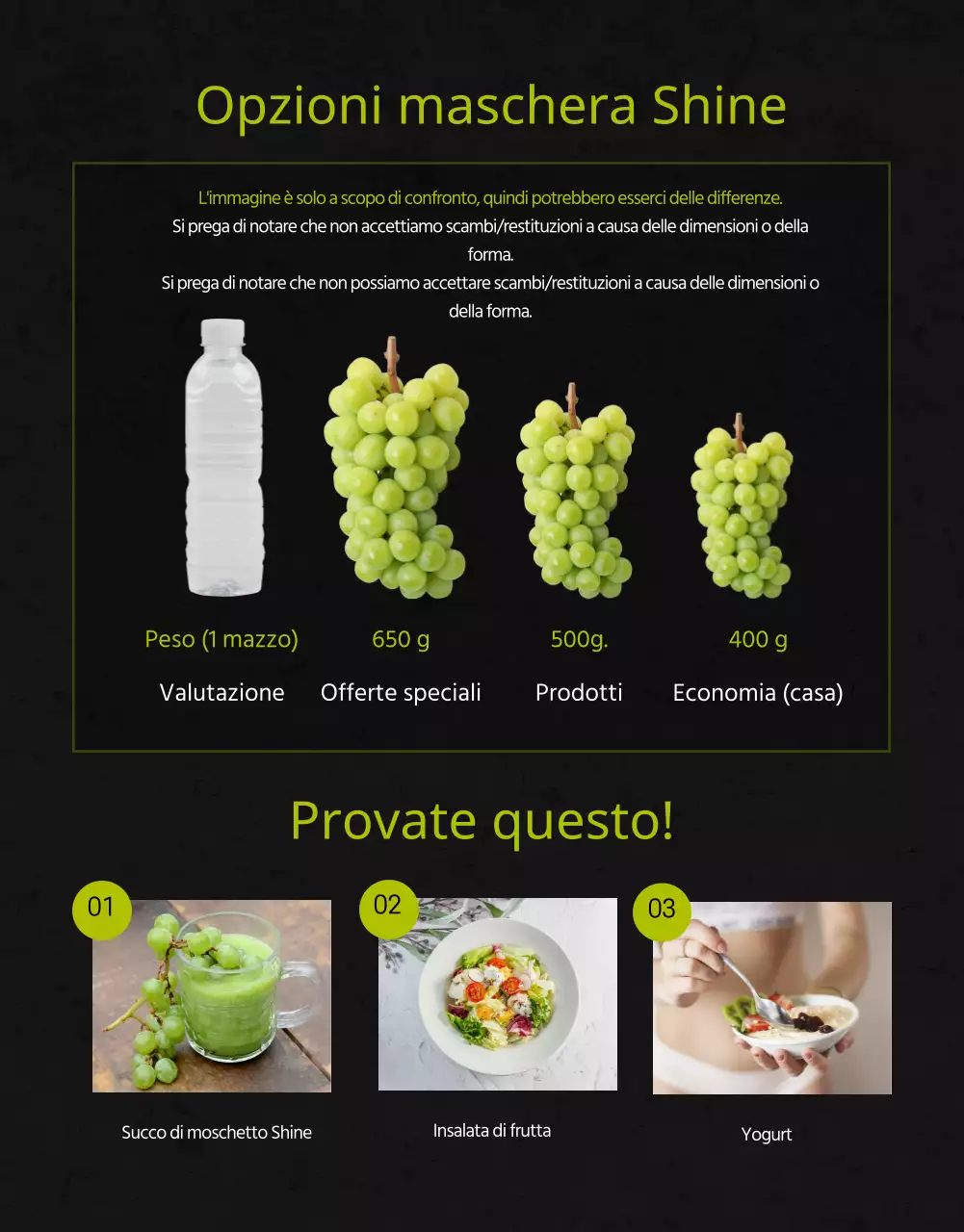 Moscato premium ad alto tenore zuccherino in nero e verde per la promozione delle vendite per la raccolta di fondi Agricoltori locali Piccole imprese alimentari locali