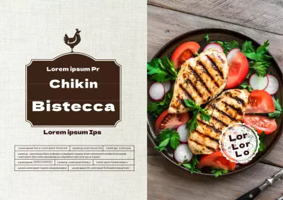 icona bianca foto evidenziazione tattile cibo bistecca di pollo dettaglio etichetta