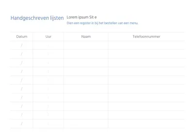 Zwart en marineblauw eenvoudig concept corona handgeschreven lijst
