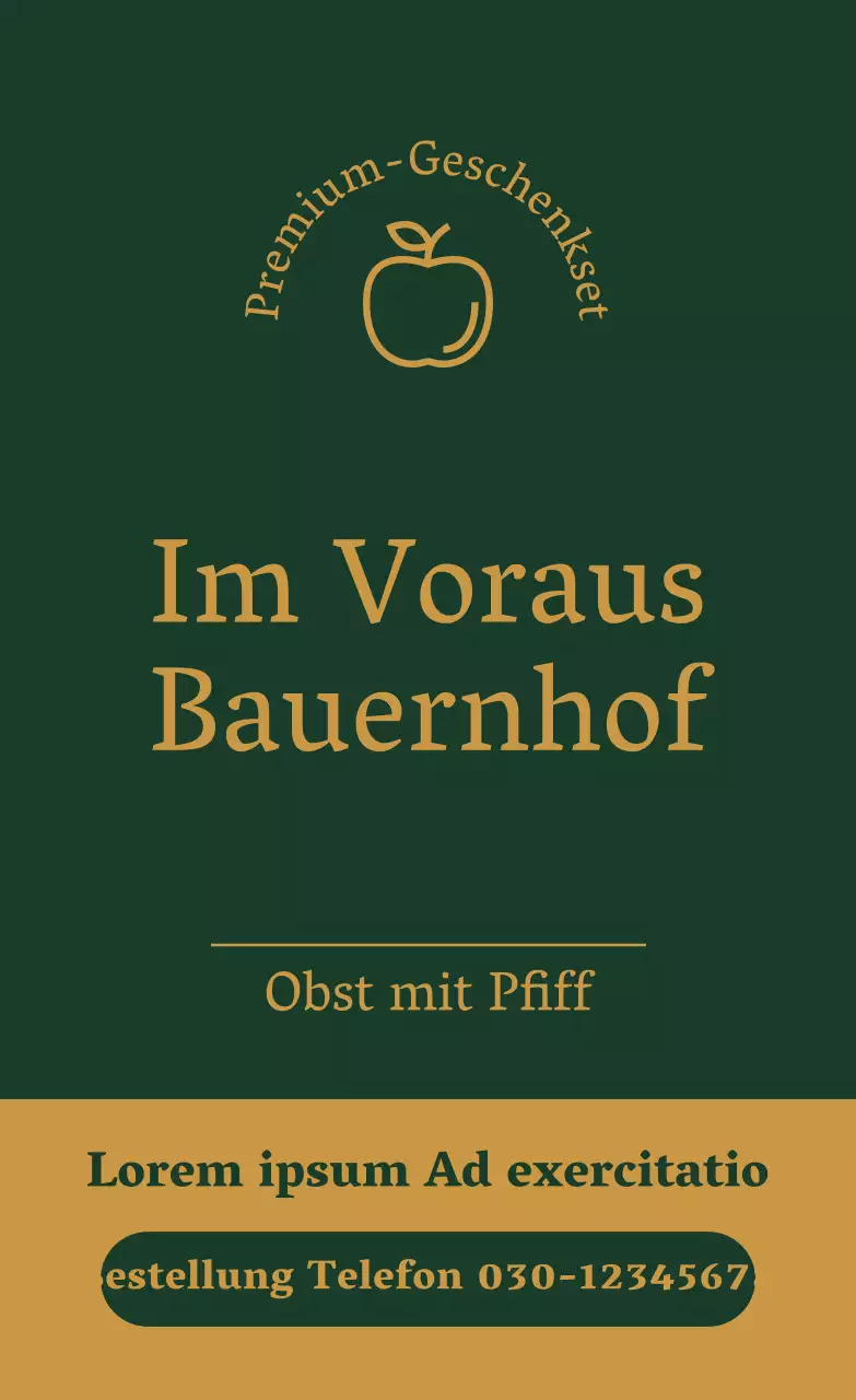 Tiefgrüner einfacher vertikaler Aufkleber