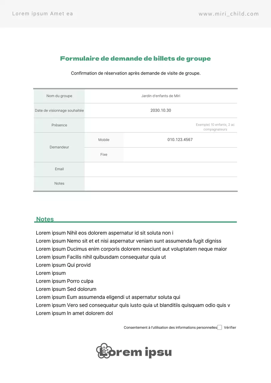 Contrat vert simple