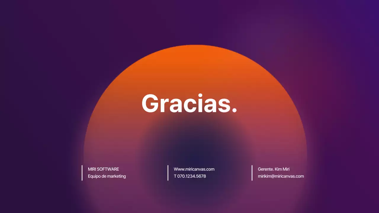 Perfil de empresa en degradado morado y naranja