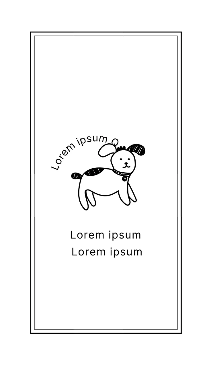 illustration en noir d'un simple toilettage de chien