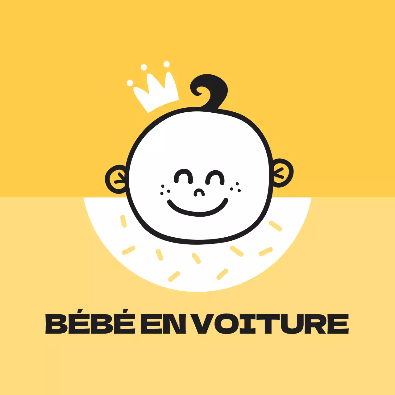 Illustration jaune d'un enfant à cheval