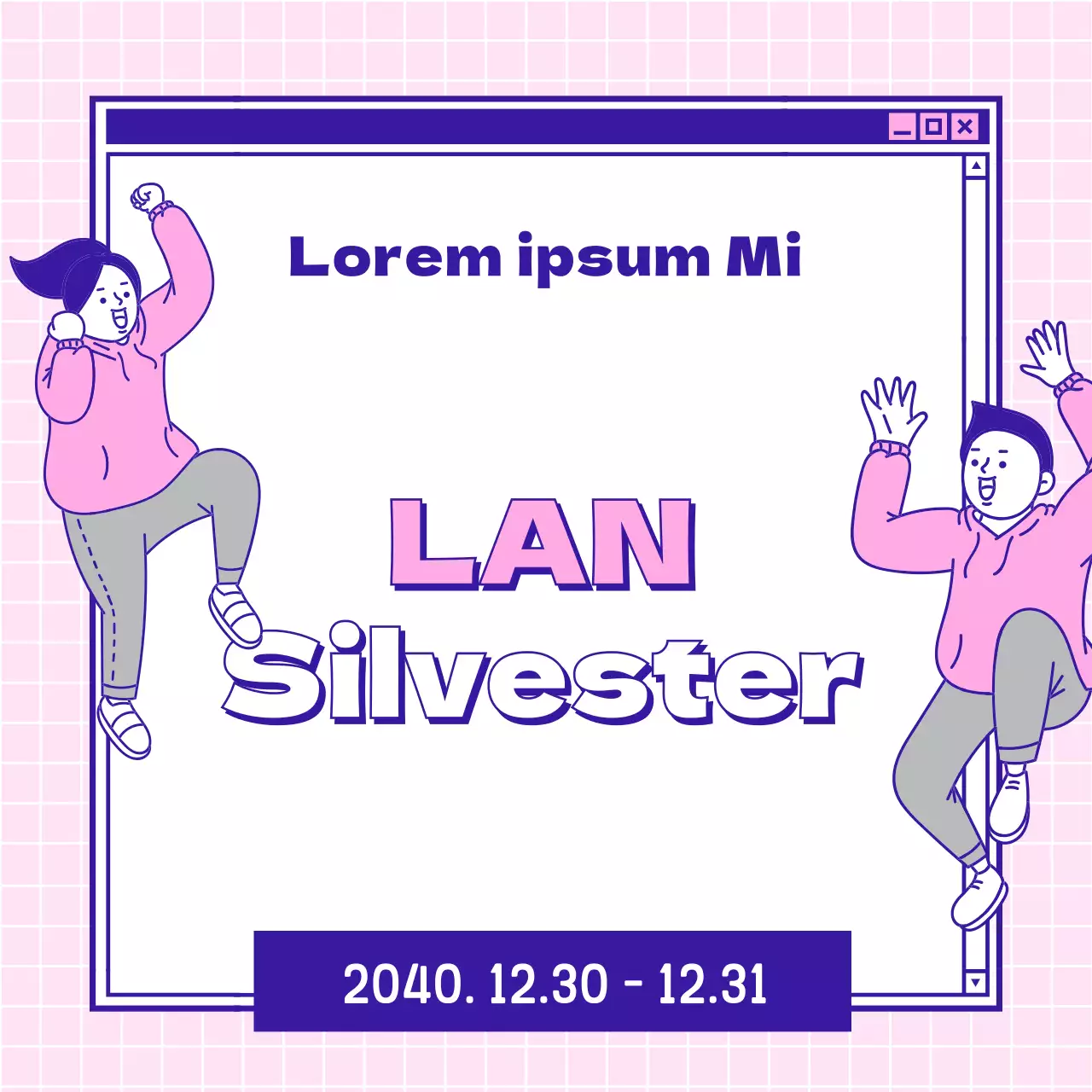 Online-Fenster von Line Illustration Pink Lansun Neujahrsveranstaltung