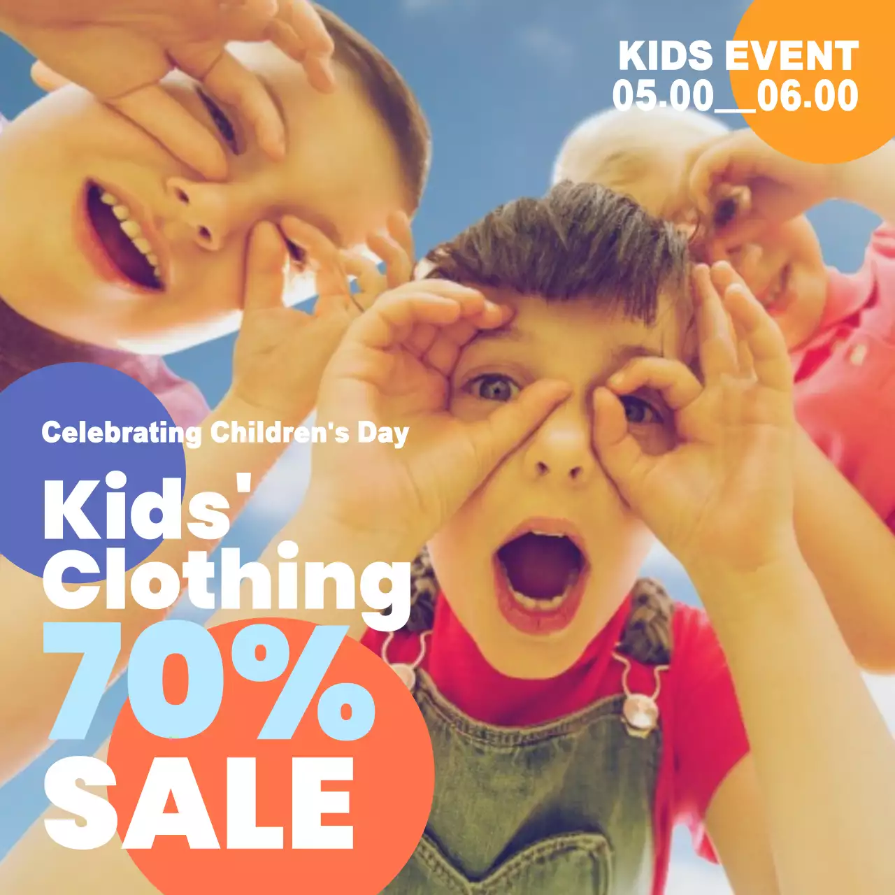 Orange Playful Kids Sale Promotion Instagram Post