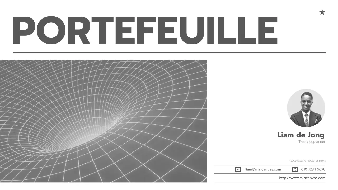 Een strakke plannerportefeuille met een zwart-wit patroon in wit en grijs