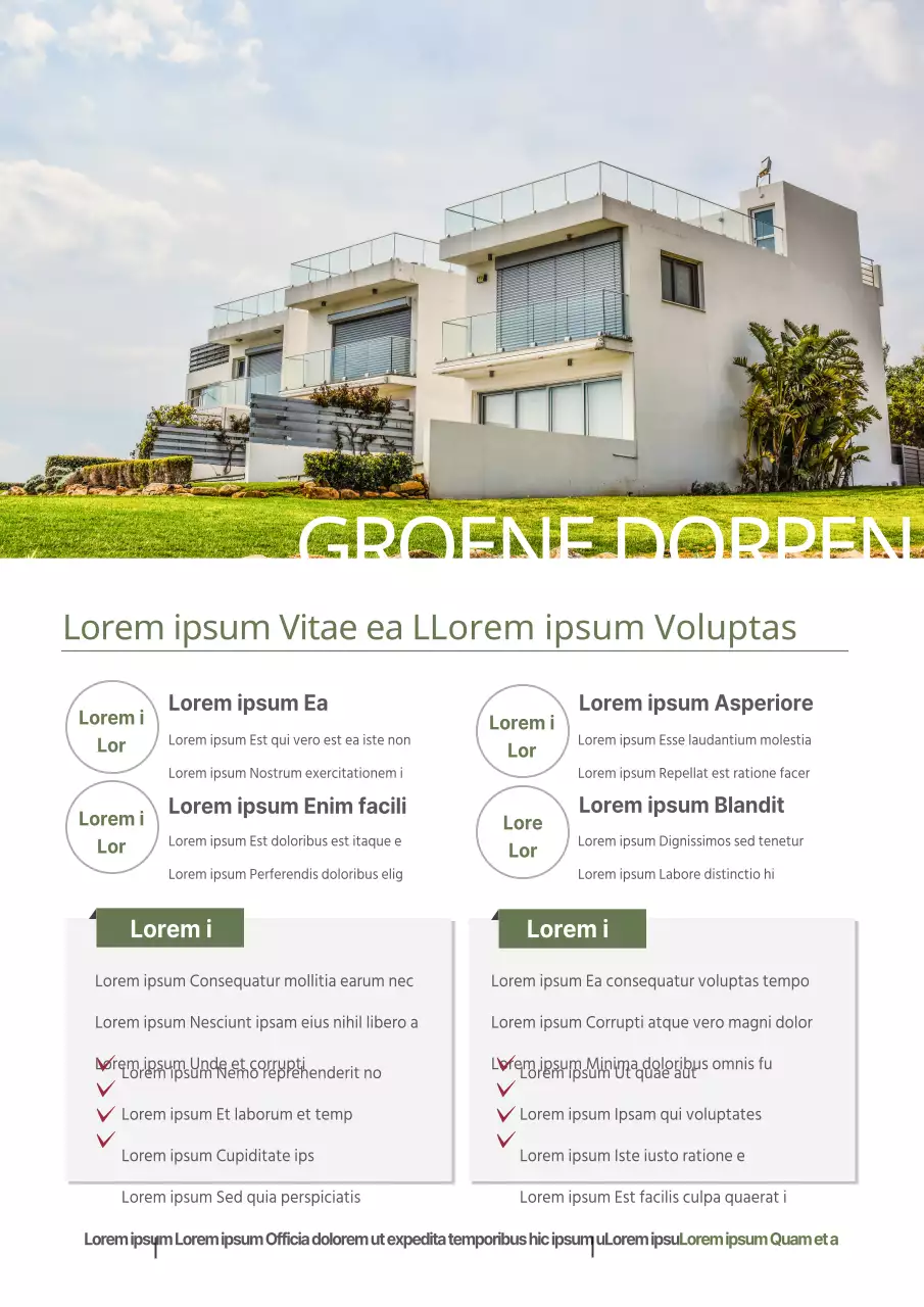 Promoot verhuur met groene foto's